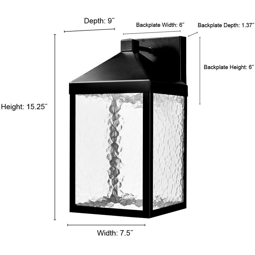 Aaron LED 15.25 inch Powder Coated Black Outdoor Wall Sconce
